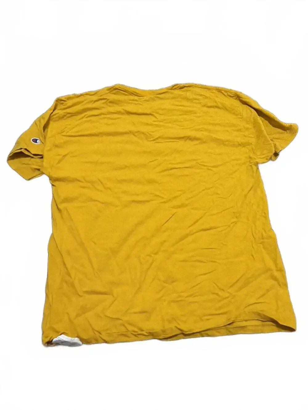 Champion Mens Shirt XL Yellow Logo Graphic Tee - Picture 2 of 4